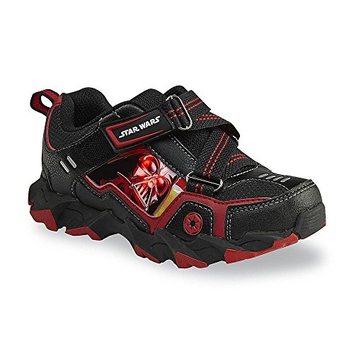 Star Wars Boys Darth Vader Light Up Sneaker Shoes Black Red