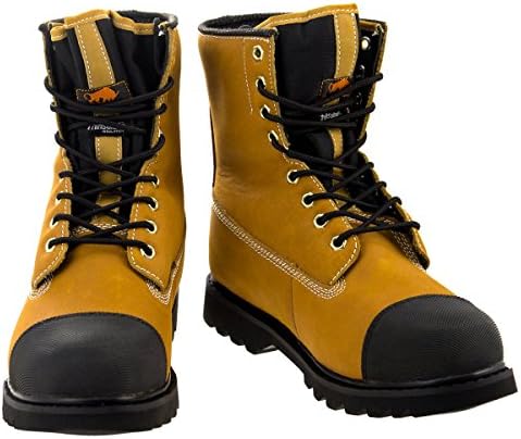 Mens Oxgear 8" Leather Work Boot Safety Steel Toe Rugged Heavy Duty Construction