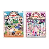 Melissa & Doug Deluxe Puffy Sticker Album Bundle - Day of Glamour and Horse Scenes