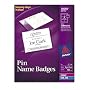 Avery 74540 Rigid, pin-style 3 x 4 laser/inkjet badges, 100 white inserts/100 holders