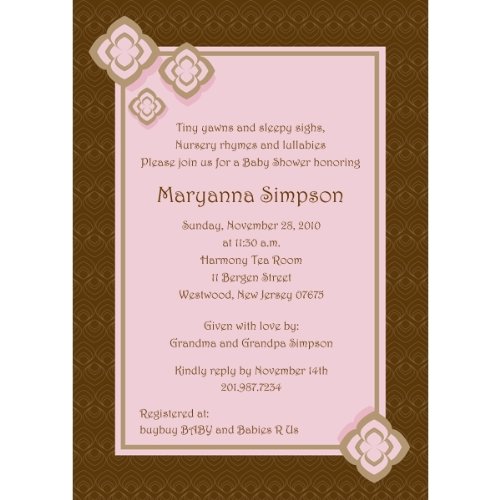 51dEbBxQRXL Elegant Blossoms Pink Baby Shower Invitations   Set of 20