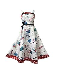 General Print  Bubble Dress Cotton/Polyester Vintage Pleated  Ball Gown Evening Dress/Party Dress 