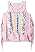 Derek Heart Girls' Big Side Fringe Scoop Nk Tank W/Puff Print