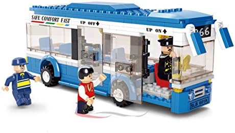 Sluban M38-B0330 235Pcs Playmobile City Bus Single-Decker Bus Model Building Block Set Toys For Children'S - Style 1