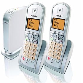 Philips VOIP3212 VOIP And Skype Compatible Digital Cordless Telephone Twin Pack