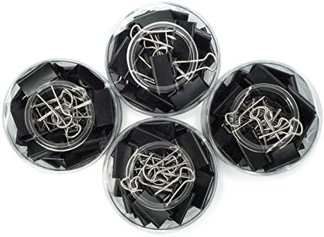 Pack of 96 Medium Binder Clips, 24/tub (4 Total Tubs), 1 1/4", 96 Count, By Standard Stationers
