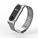 Xiaomi Mi Band 2 bands Pinhen Mesh Wrist Blet Strap Wristband Bracelet Accessories With Metal Frame For Xiaomi Mi Band 2 Smart Watch Miband (Mesh Silver)