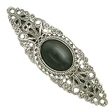 Victorian Style Filigree Onyx Hue Cabochon Barrette