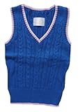 IMAGE OF Girls V-Neck Sweater Vest, Blue, Sz 12