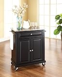 Stainless Steel Top Portable Kitchen Cart/Island in Vintage Mahogany Finish