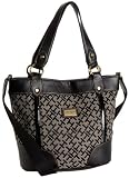 Tommy Hilfiger Deming Convertible Shopper,Black/Alpaca,one size