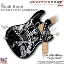 Chrome Skulls on Black WraptorSkinz Skin fits Rock Band Stratocaster Guitar for Nintendo Wii, XBOX 360, PS2 & PS3 (GUITAR NOT INCLUDED)