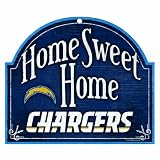 NFL San Diego Chargers 10-by-11 inch Wood "Home Sweet Home" Sign