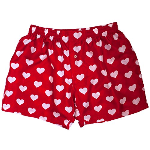 Red Silk Heart Boxers 2.0 by Royal Silk® - Love You Valentine Special - Men's XL (37-38