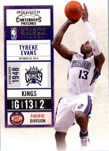 2010 11 Playoff Contenders Plates & Patches Basketball Card # 15 Tyreke Evans Sacramento Kings In a Protective Screwdown Display Case!