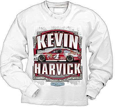 Kevin Harvick NASCAR #4-Budweiser Flameout Long Sleeve T-Shirt-White