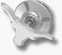 Texas Longhorns 1/4″ Solid “Longhorn” Lapel Pin – 14KT White Gold Jewelry
