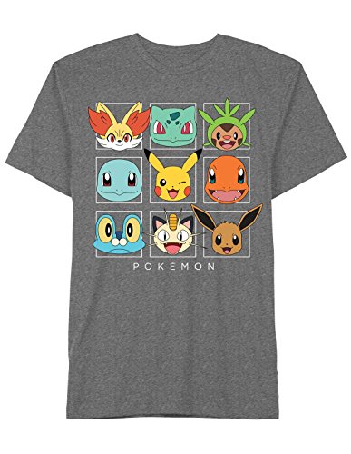 Pokemon Friendly Faces Mens Charcoal Grey Tee T-shirt