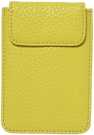 World of Journals Nappa Leather Card Case, 2.875 x 4.5-Inches, Mustard (35873)