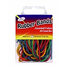 Pencil Grip The Classics Rubber Bands, Universal Size, Assorted Colors, 40 Count Box (TPG-512)