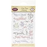 Justrite 18-Piece Papercraft Clear Stamp Set, 4 by 6-Inch, Large Fancy Sentiments
