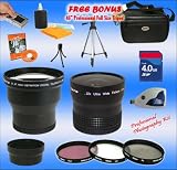 Professional Tokina 3x Telephoto & 0.22X Ultra Fisheye Wide Angle Lens + 4GB MEGA Kit for Panasonic Lumix DMC-FZ18
