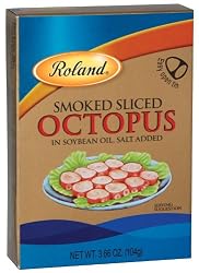 Roland Smoked Sliced Octopus , 3.66-Ounce EZ Open Can (Pack of 10)