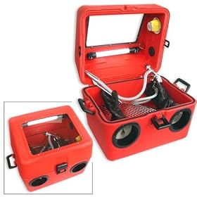 Portable Lighted Air Sand Blasting Cabinet with Accessories by BRT