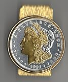 63MCW - 2-Toned Gold and Silver U.S. Morgan silver dollar (Hinged) Money clips