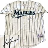 Logan Morrison Autographed/Hand Signed Florida Marlins Authentic Home Jersey