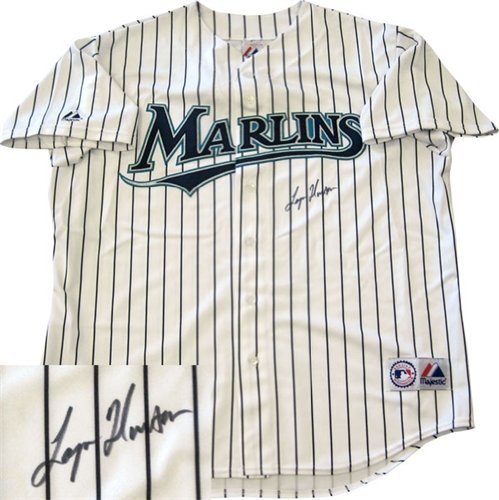 Logan Morrison Autographed/Hand Signed Florida Marlins Authentic Home Jersey