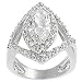 Tressa Silvertone Marquise and Round-cut Cubic Zirconia Ring