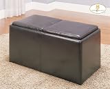 storage bench ottoman-Homelegance Claire Two-Seat Storage Ottoman