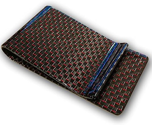 Mercury Red Genuine Carbon Fiber Glossy Money Clip Credit Card Business Card Cash Holder