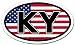 Kentucky KY and US Flag Car Bumper Sticker Decal Oval