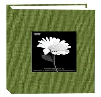 Pioneer 100 Pocket Fabric Frame Cover Photo Album, Herbal Green