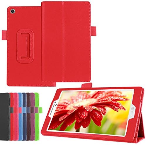 ASUS ZenPad 7.0 Z370C Case - ESRA Smart Folio Protective Case Cover Stand Skin With Stylus Holder For 7" Asus ZenPad 7.0 Z370C Z370CG Z370CL Android Tablet (Red)
