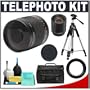 Phoenix 500mm Multi-Coated Mirror Lens with 2x Teleconverter (=1000mm) + Case + Tripod + Cleaning Kit for Canon EOS 7D, 5D, 60D, 50D, Rebel T3, T3i, T2i, T1i, XS Digital SLR Cameras
