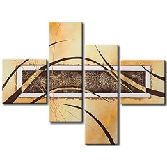 Bild auf LEINWAND + 4 teilig + Modern Abstrakt Abstrakt Baune Kreise + Wandbilder 92923 +++ RIESEN BILDER AUSWAHL IN UNSEREM HAENDLERSHOP +++