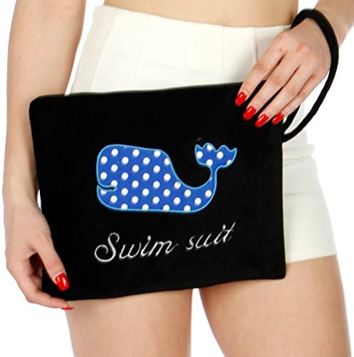 Terrycloth Whale Patch Beach Bag, Bathing Suit Bag, Waterproof Beach Bag