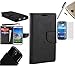 For Zte Savvy Z750C / Zte Awe N800 / Zte Reef N810 (Straight Talk Virgin Mobile) PU Leather Flip Cover Folio Book Style Pouch Card Slot Myjacket Wallet Case With Transparent TPU Slider + [WORLD ACC] TM Brand LCD Screen Protector + Silver Stylus Pen + Black Dust Cap Free Gift (Pu Leather Wallet Black / Black)
