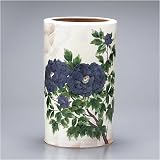 九谷焼 15号 陶器の高級傘立て 牡丹 青良窯 作の画像