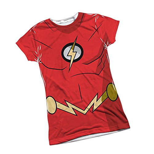 Flash Uniform -- Batman Unlimted Front Print Sports Fabric Juniors T-Shirt, Small
