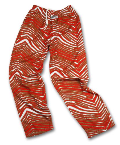 Zubaz San Francisco 49ERS Team Color Zebra Pants, Red Metallic Gold
