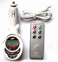 In Car 4-in-1 WMA/MP3 Wireless Modulator/FM transmitter for SD Card, USB Pen (Flash) drive and MP3 players (like iPod). White with Remote Control.