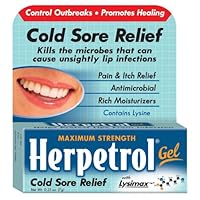 Herpetrol Cold Sore Relief Gel, Maximum Strength, .25 Ounces (Pack of 3)