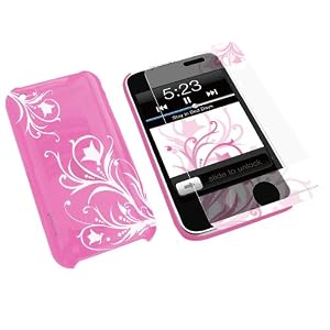 Konnet HardJAC Graffito Flower pattern for iPhone 3G, 3G S Slim Case with Screen Protection film, Protector in Customized Graphical Pattern