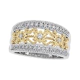 14K Two Tone Gold 1/5 ct. Diamond Bridal Anniversary Band
