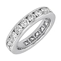 14k White or Yellow Gold Channel Set Diamond Eternity Band (3 cttw, I-J Color, I2-I3 Clarity)