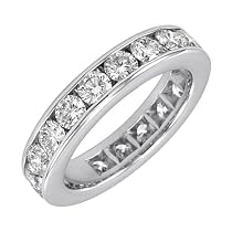 14k White or Yellow Gold Channel Set Diamond Eternity Band (3 cttw, H-I Color, SI2 Clarity)